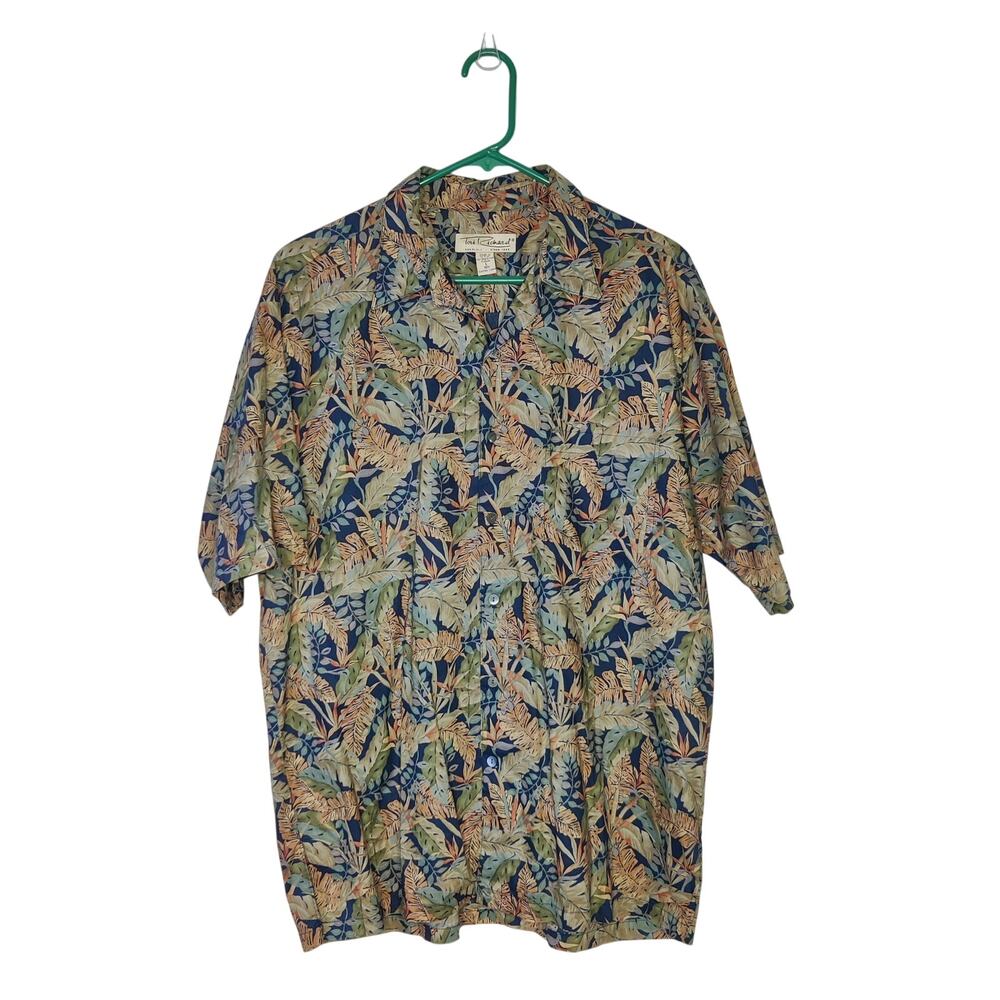 Vtg Tori Richard Cotton Lawn Cabana Short Sleeve Shirt Palm Leaf Aloha Large